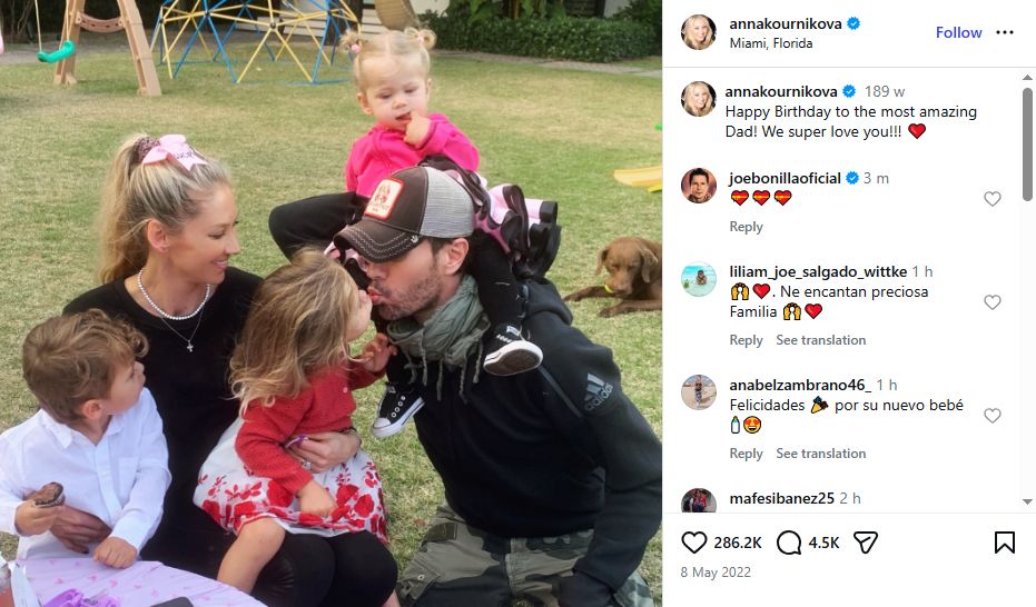 Screenshot of Anna Kournikova's Instagram post | Source: IG/annakournikova