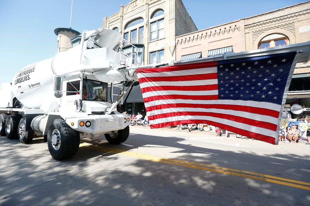 An American flag is displayed on an Oshkosh Truck Thursday, July 4, 2019 at the Fourth Of July holiday parade in downtown Oshkosh, Wis. Doug Raflik/USA TODAY NETWORK-Wisconsin 

Osh Oshkosh July 4 Parade 070419 Dcr0081