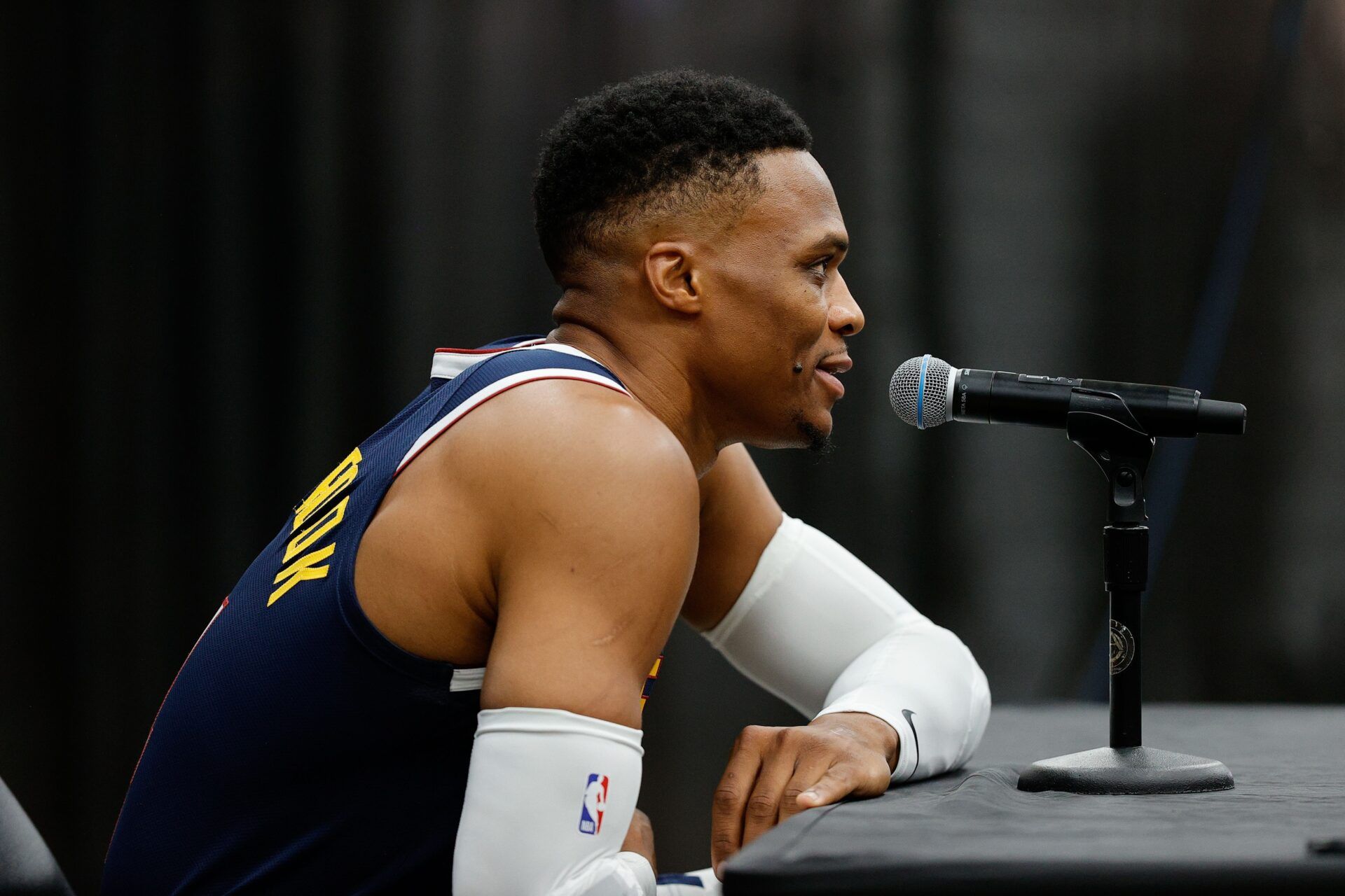 Denver Nuggets guard Russell Westbrook (4) during Denver Nuggets Media Day.