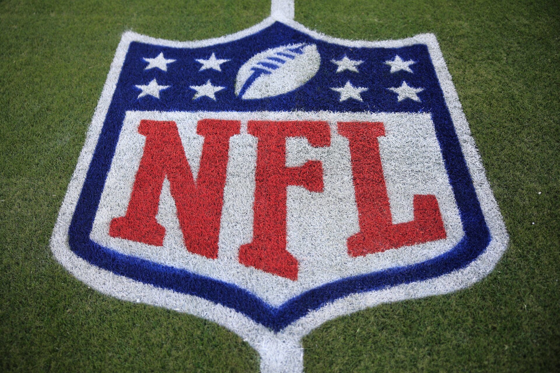 The NFL logo is shown before of an NFL football regular season matchup AFC South division title game between the Jacksonville Jaguars and the Tennessee Titans Saturday, Jan. 7, 2023 at TIAA Bank Field in Jacksonville. [Corey Perrine/Florida Times-Union]

Jki 230106 Titans Jags Cp 5