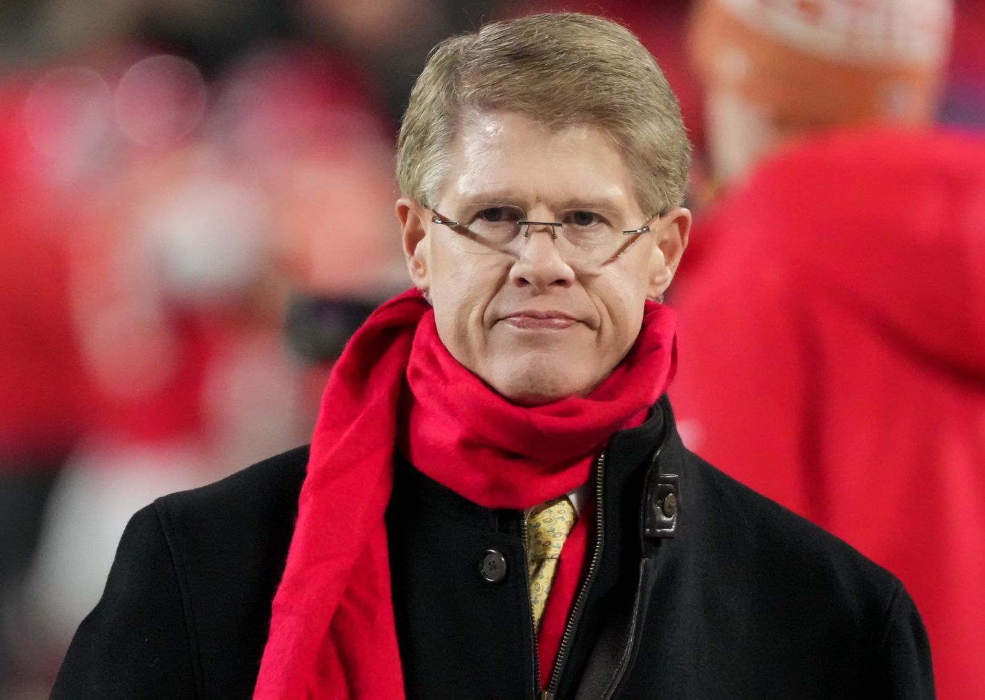 Clark Hunt, CEO of the Kansas City Chiefs, is seen prior to the game against the Houston Texans at GEHA Field at Arrowhead Stadium.