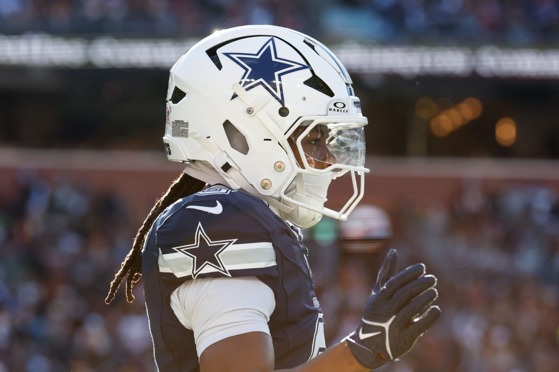 Dallas Cowboys wide receiver Kavontae Turpin (9) celebrates after scoring a touchdown against the Washington Commanders in the second quarter at Northwest Stadium.