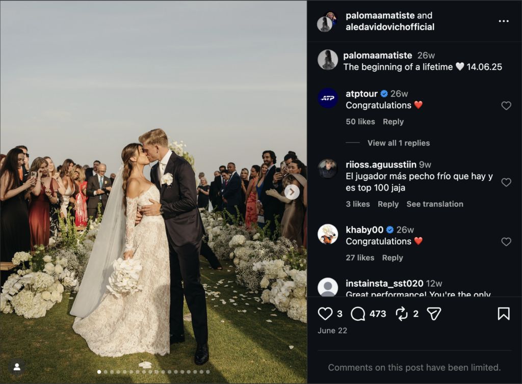 Alejandro Davidovich Fokina's wedding post