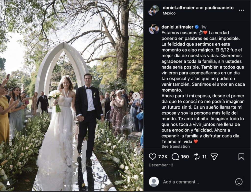 Daniel Altmaier's wedding post