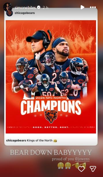 Simone Biles congratulates husband Jonathan Owens