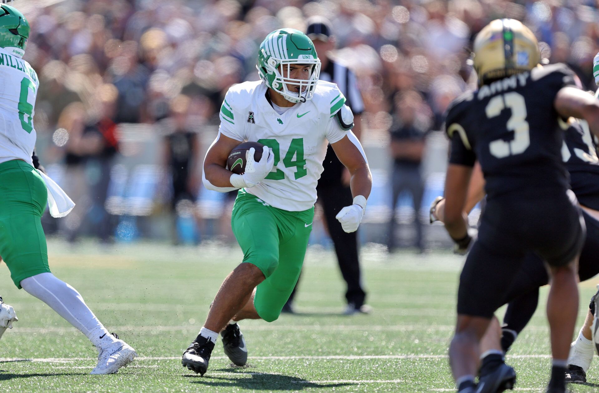 North Texas Mean Green running back Caleb Hawkins (24) runs for a touchdown against the Army Black Knights during the second half at Michie Stadium.