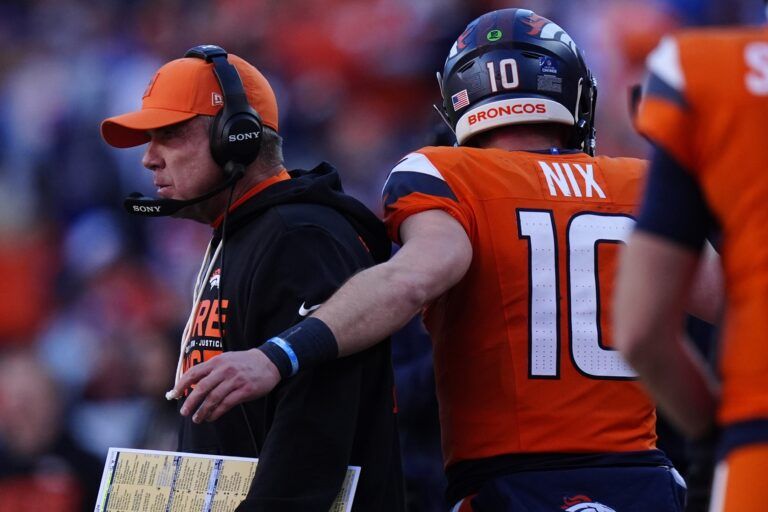 Denver Broncos head coach Sean Payton during the first half at Empower Field at Mile High.