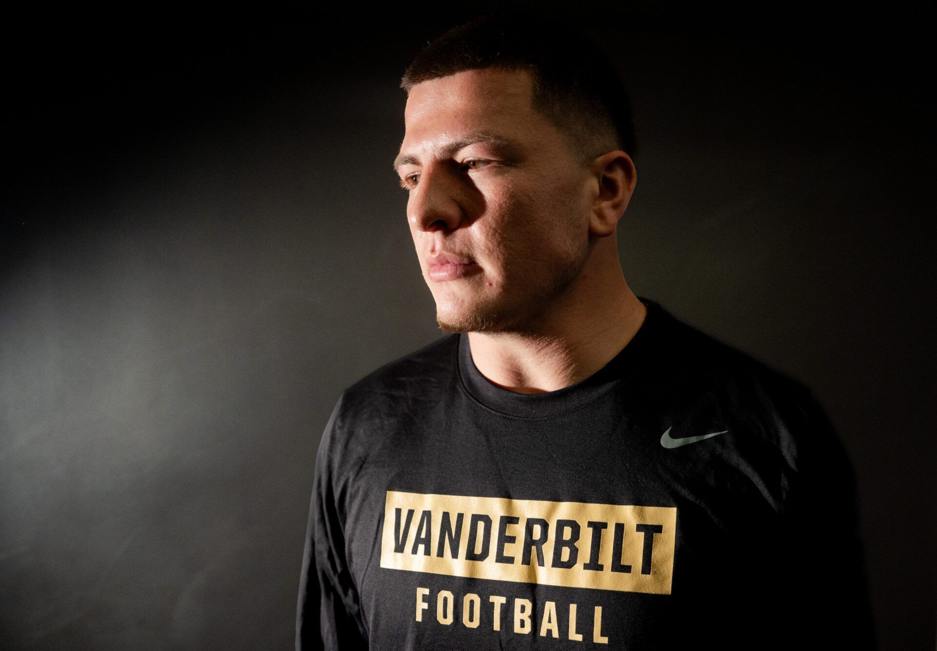 Diego Pavia stands for a portrait at McGugin Center in Nashville on Friday, Dec. 19, 2025.