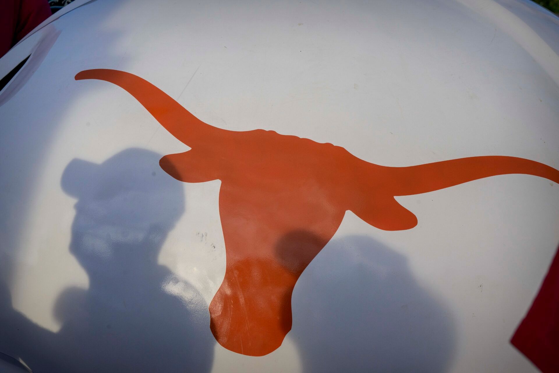 A view of the Longhorns logo before the game between the Texas Longhorns and the Oklahoma Sooners at the Cotton Bowl.