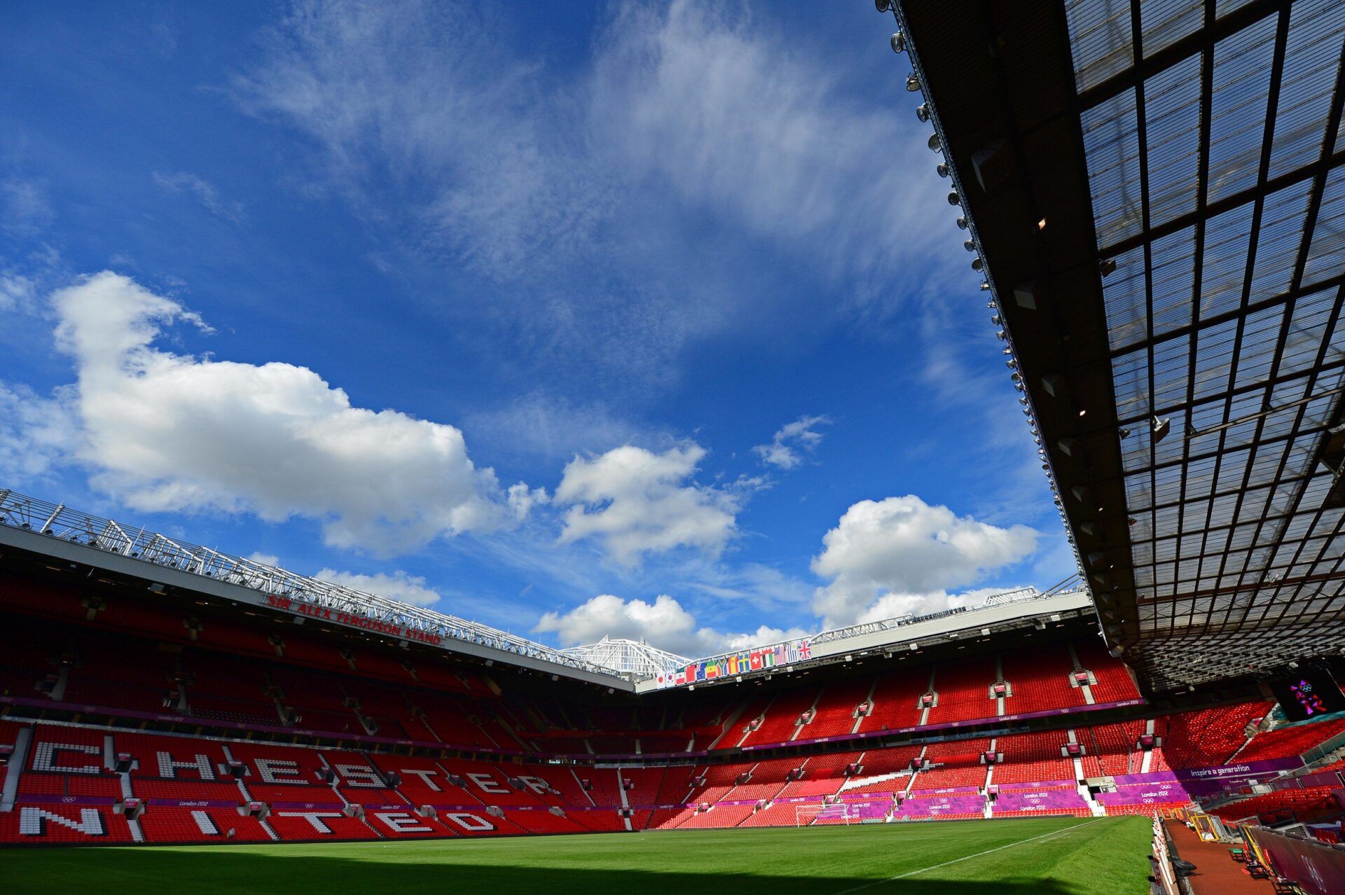 Overall view of Old Trafford during the 2012 London Olympic Games.