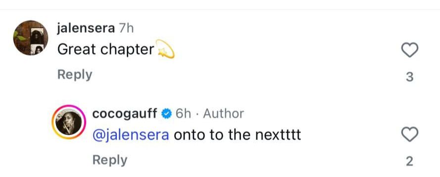 Screen grab of Coco Gauff's boyfriend Jalen Sera's Instagram comment