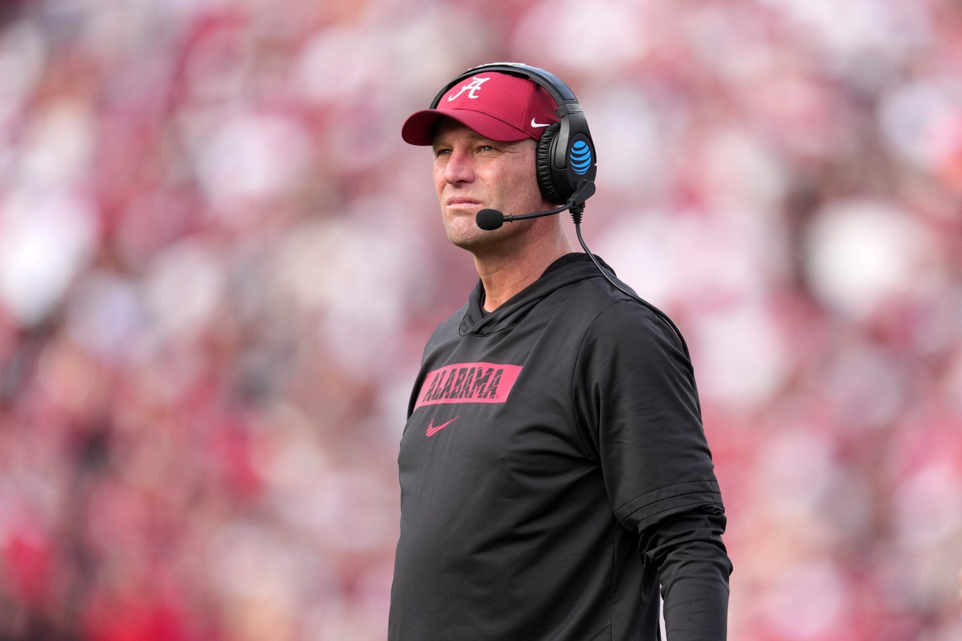 Alabama Crimson Tide head coach Kalen Deboer watches in the second half against the Indiana Hoosiers at the 2026 Rose Bowl and quarterfinal game of the College Football Playoff at Rose Bowl Stadium.