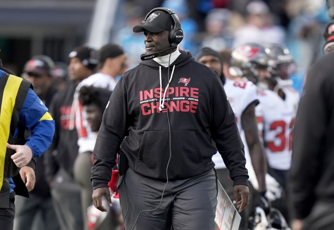 Tampa Bay Buccaneers head coach Todd Bowles during the second half against the Carolina Panthers at Bank of America Stadium.