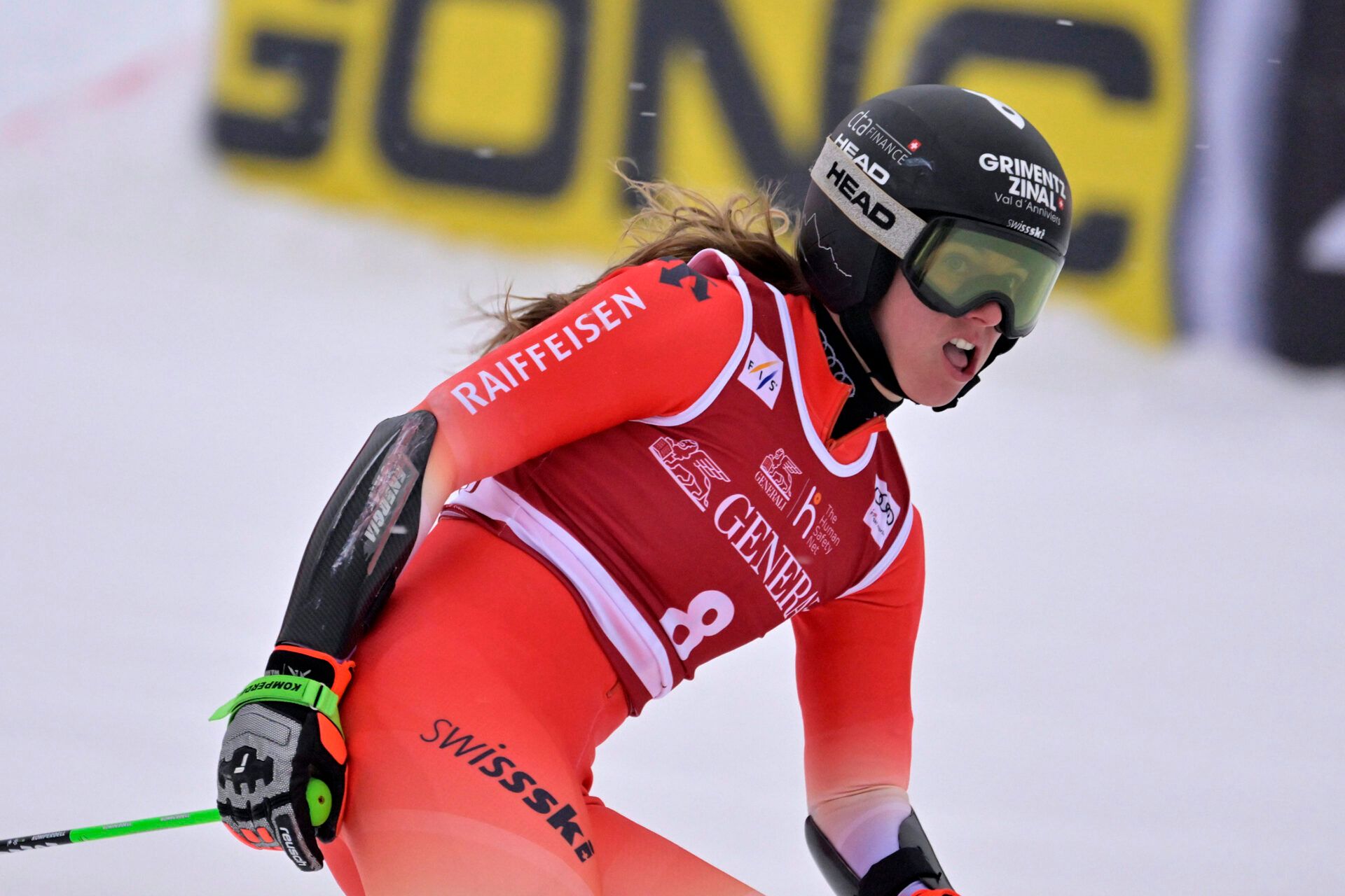 Camille Rast of Switzerland  during the PwC Tremblant alpine skiing World Cup at Mont-Tremblant Ski Resort.