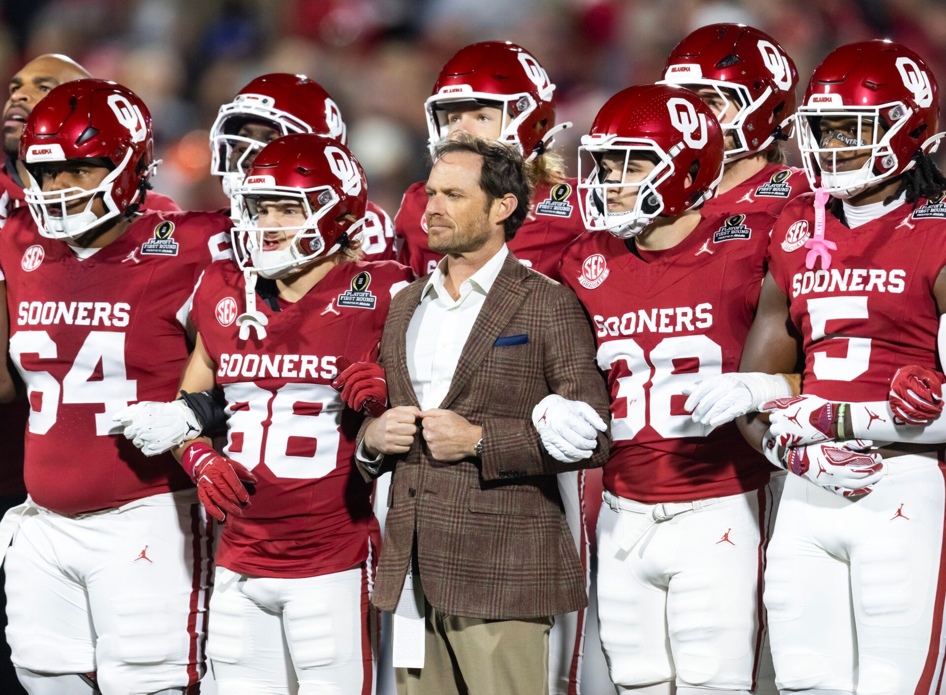 Oklahoma Sooners general manager of football Jim Nagy against the Alabama Crimson Tide during the CFP National Playoff First Round at Gaylord Family Oklahoma Memorial Stadium.