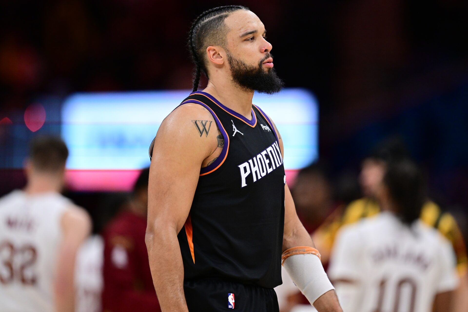 Phoenix Suns forward Dillon Brooks (3) walks off the floor during the second half against the Cleveland Cavaliers at Rocket Arena.