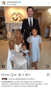 Updated caption for Serena Williams' Instagram post