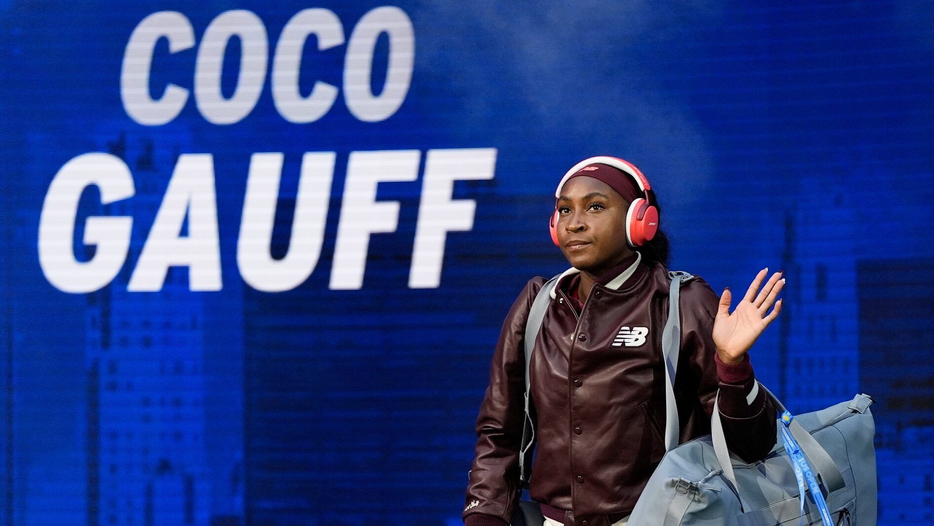 Coco Gauff (USA) enters to play Donna Vekic (CRO) (not pictured) on day five of the 2025 U.S. Open tennis tournament at the USTA Billie Jean King National Tennis Center.