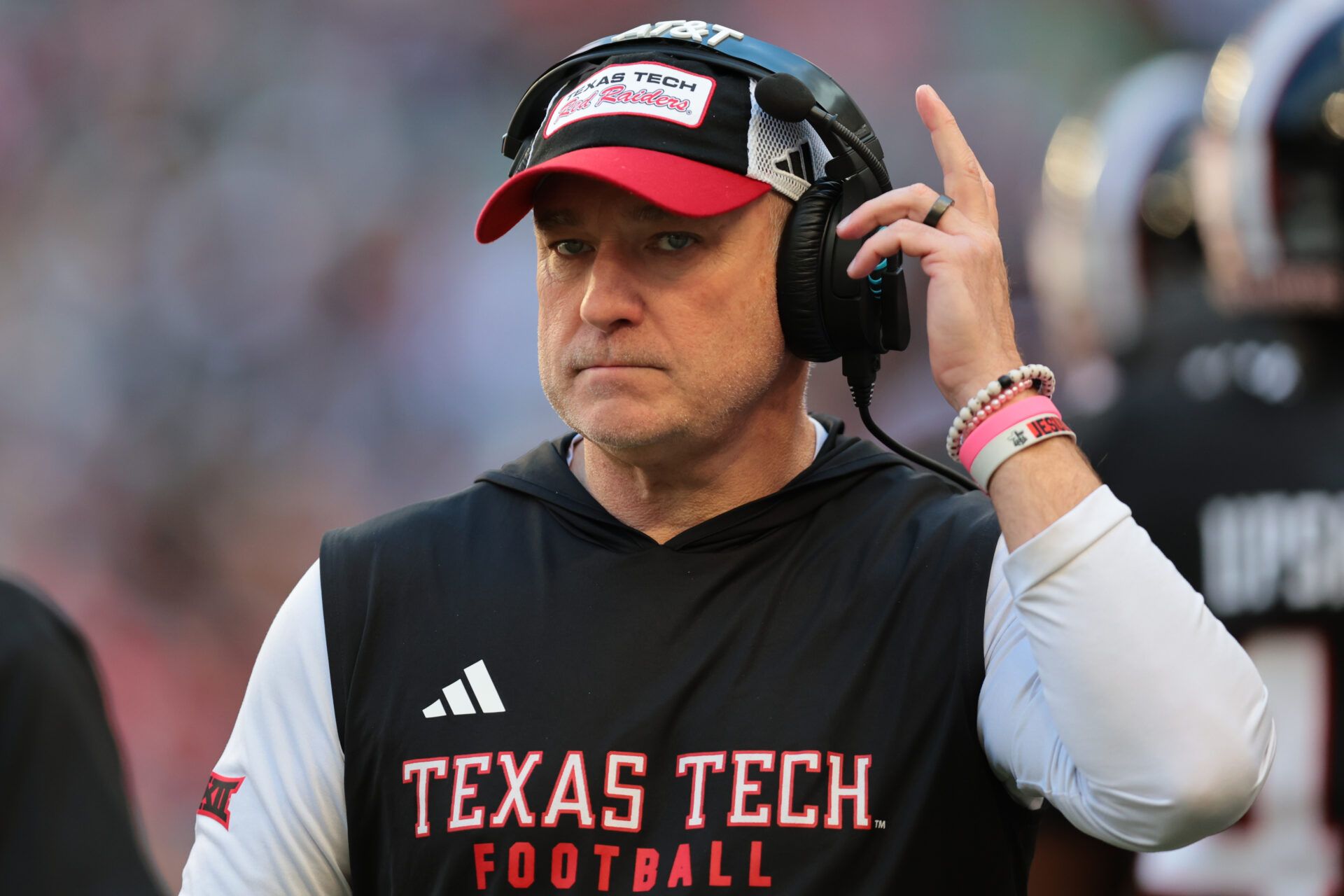 Texas Tech Red Raiders head coach Joey McGuire on the sidelines against the Oregon Ducks during the first half of the 2025 Orange Bowl and quarterfinal game of the College Football Playoff at Hard Rock Stadium.