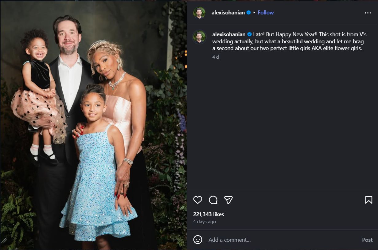 Serena Williams' husband Alexis Ohanian on Instagram