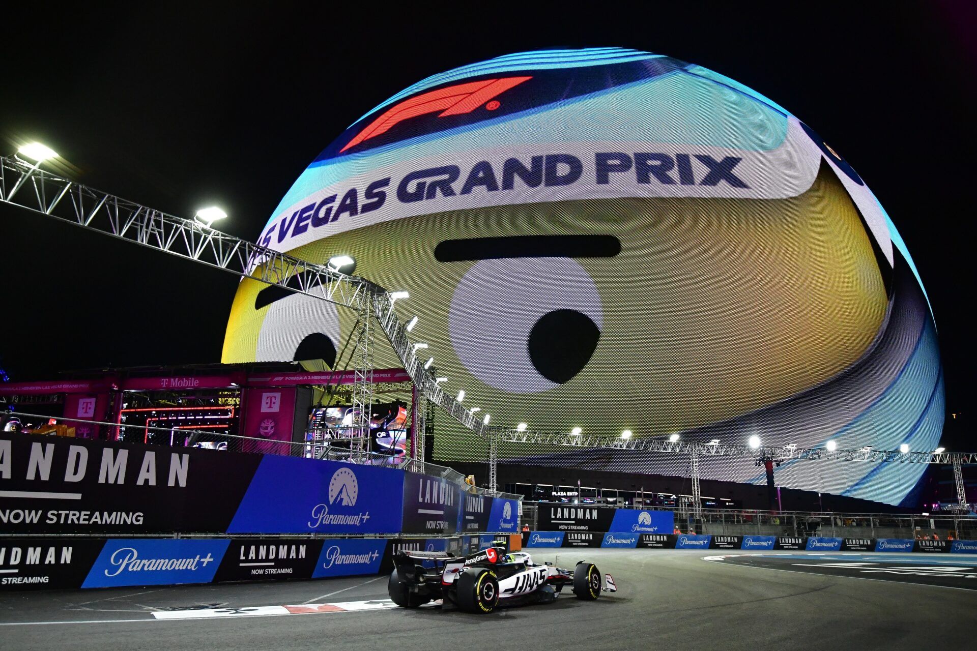 Haas F1 Team driver Oliver Bearman (87) during practice for the Las Vegas Grand Prix at Las Vegas Strip Circuit.
