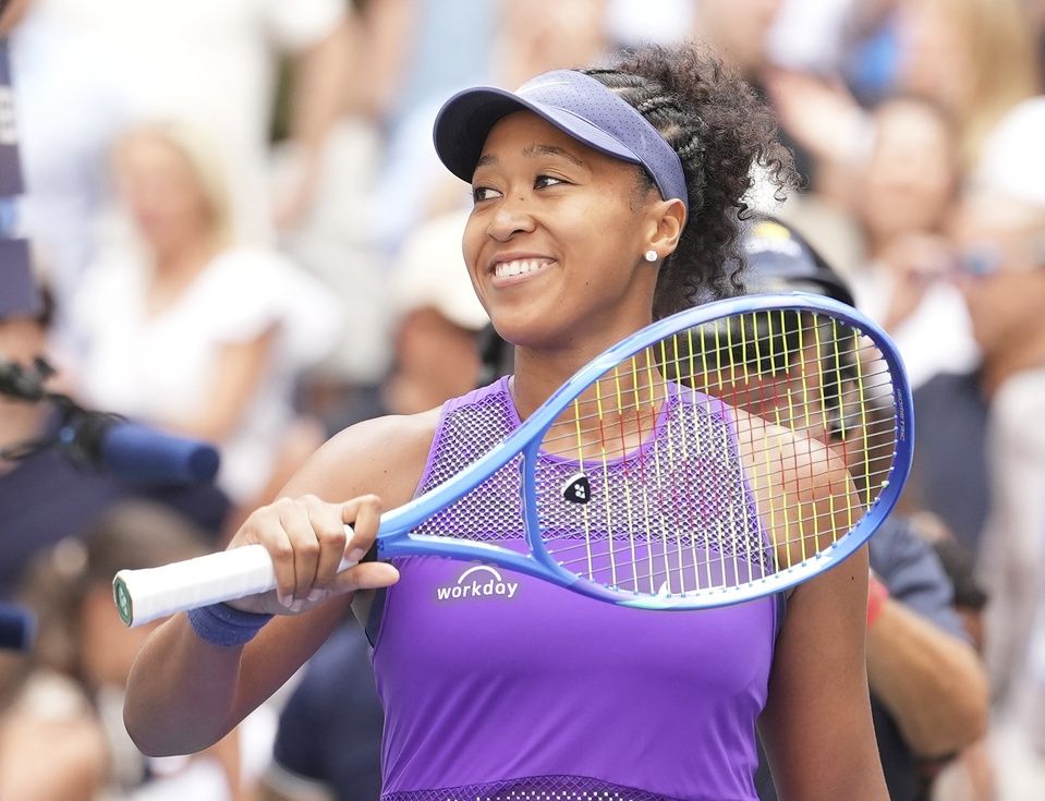 Naomi Osaka (JPN) after beating Coco Gauff (USA) (not pictured) on day nine of the 2025 U.S. Open tennis tournament at the USTA Billie Jean King National Tennis Center.