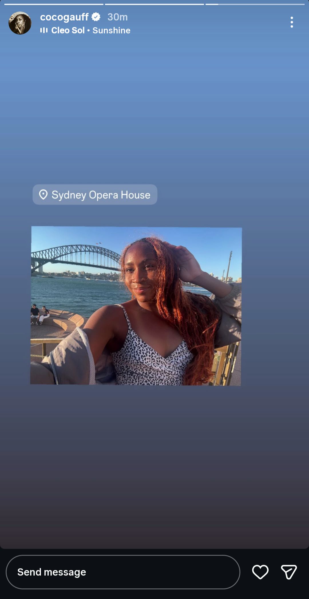 Screen grab of Coco Gauff's Instagram story