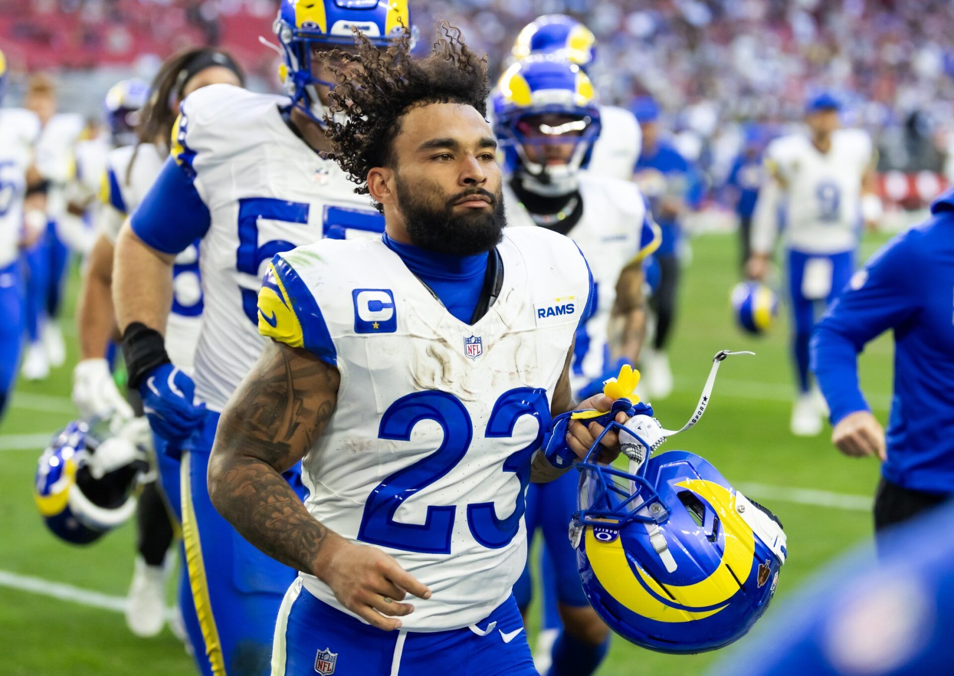 Los Angeles Rams running back Kyren Williams (23) against the Arizona Cardinals at State Farm Stadium.