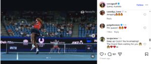 Screenshot of Coco Gauff’s Instagram post featuring Paige Lorenze’s comment | Source: IG/cocogauff