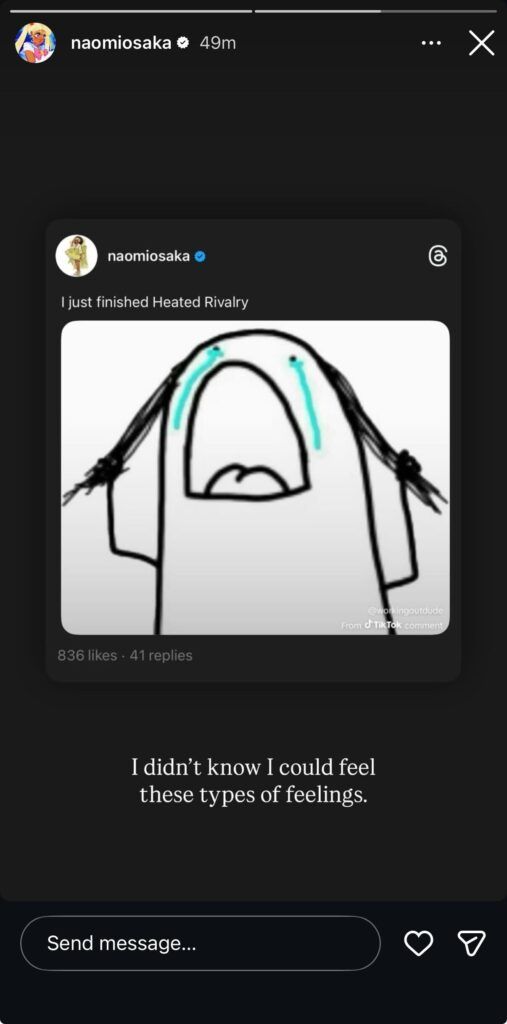 Naomi Osaka's Instagram story