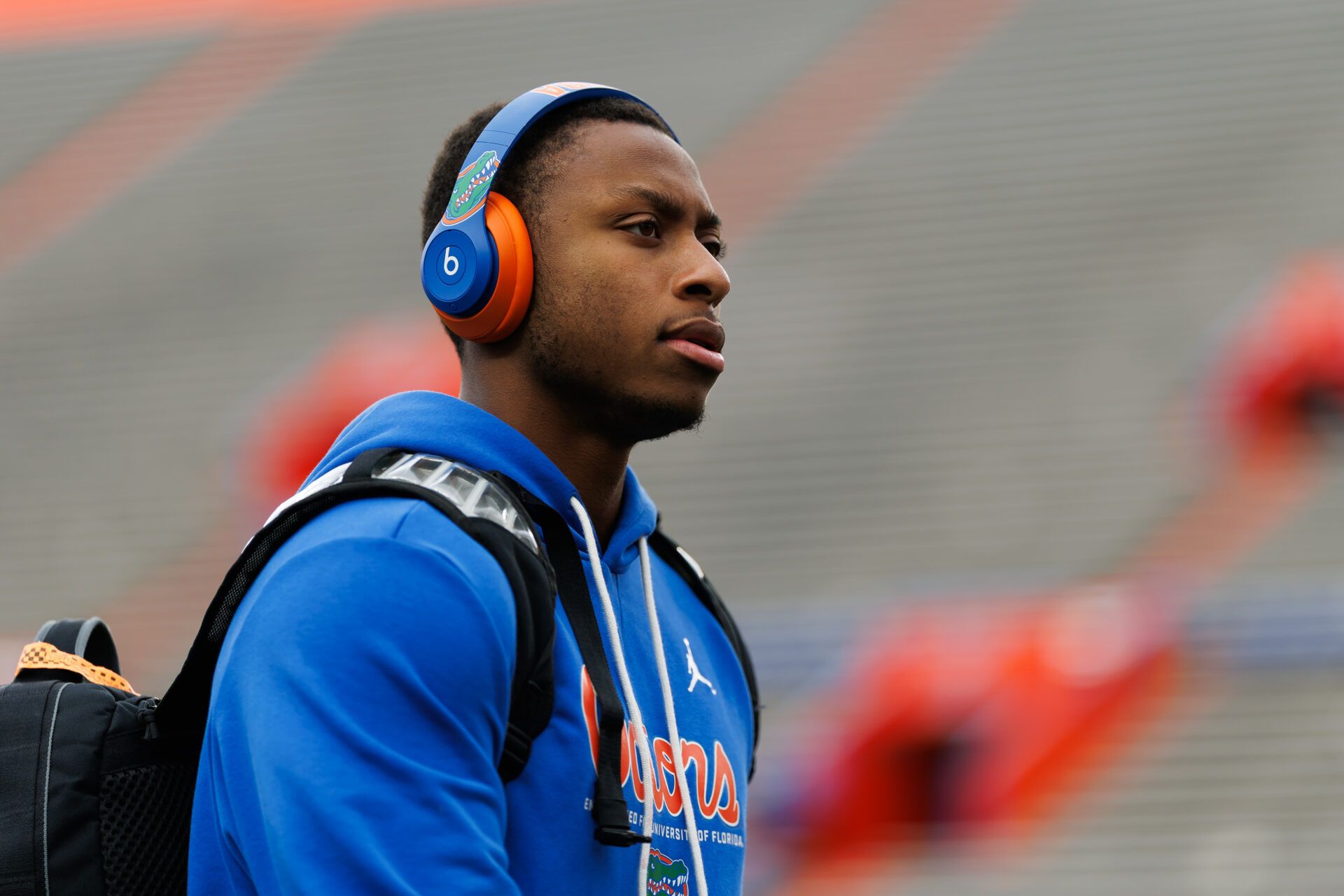 Florida Gators quarterback DJ Lagway (2) walks on the field during Gator Walk before a game against the Florida State Seminoles at Ben Hill Griffin Stadium.