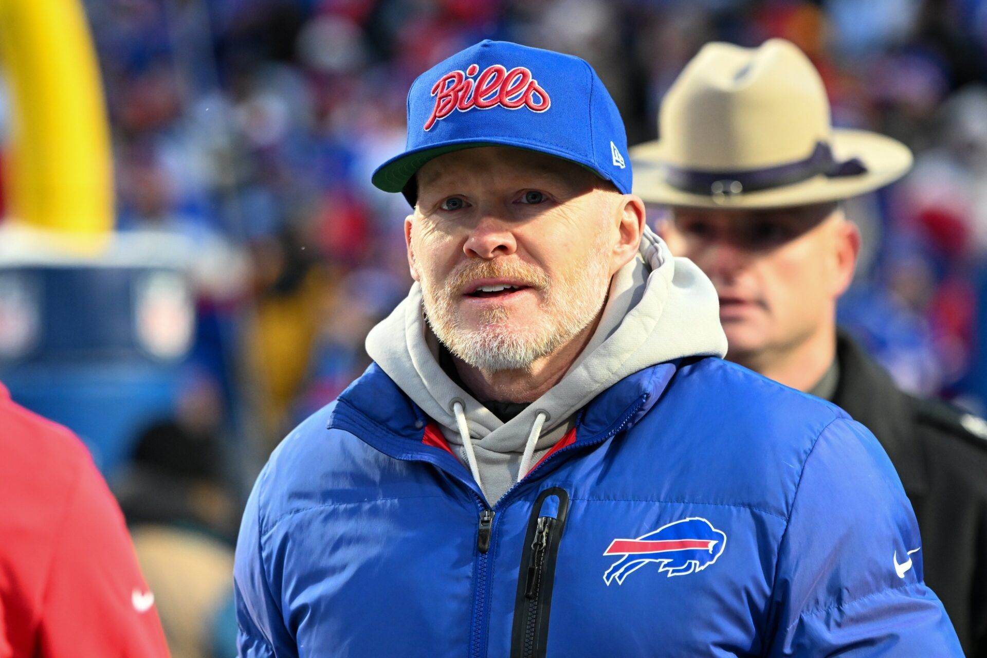 Buffalo Bills head coach Sean McDermott looks on before the game against the New York Jets at Highmark Stadium.