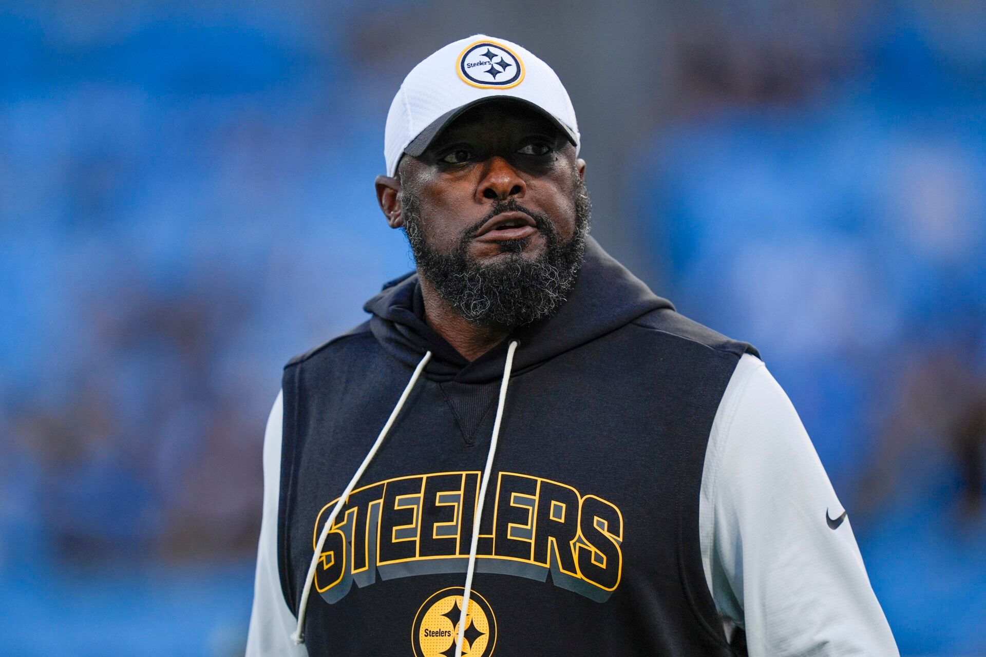 Pittsburgh Steelers head coach Mike Tomlin during the first quarter against the Carolina Panthers at Bank of America Stadium.
