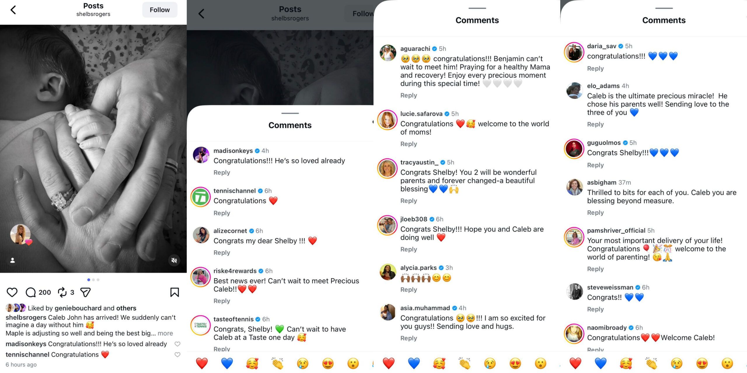Screen grab of players' reactions