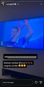 Coco Gauff's Instagram story