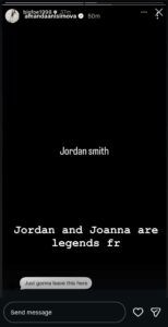 Amanda Anisimova's Instagram story