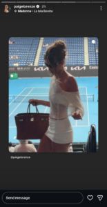 Lorenze's Instagram post on her story
