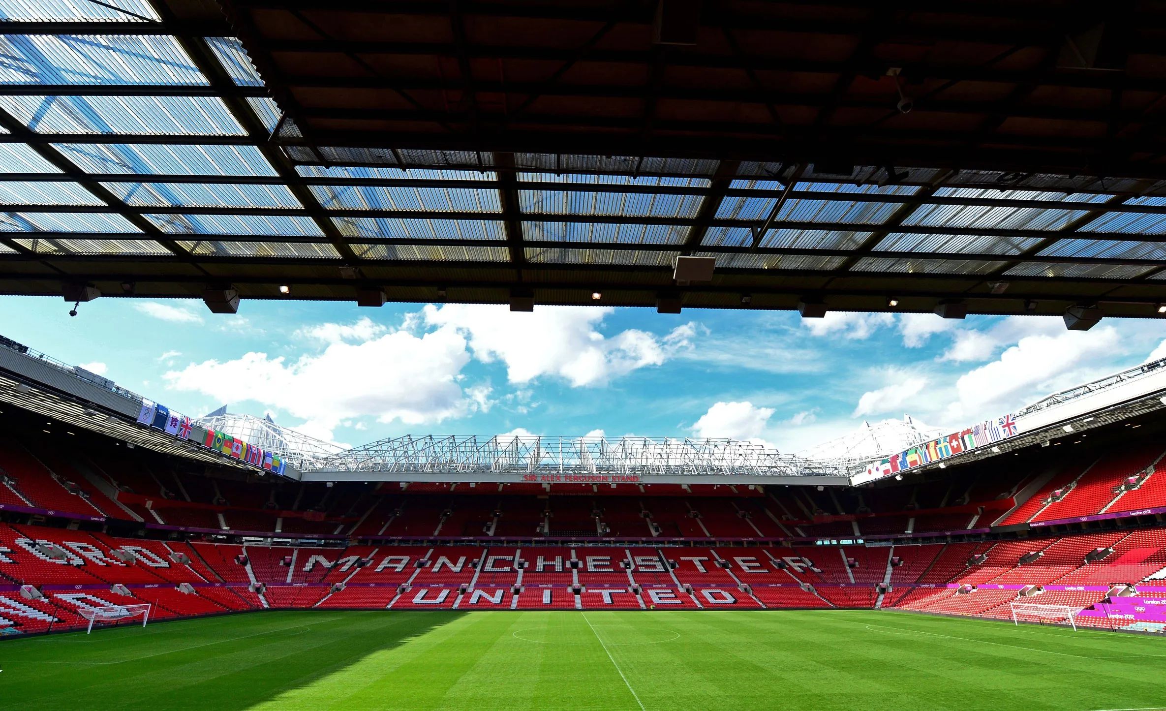 Overall view of Old Trafford during the 2012 London Olympic Games.
