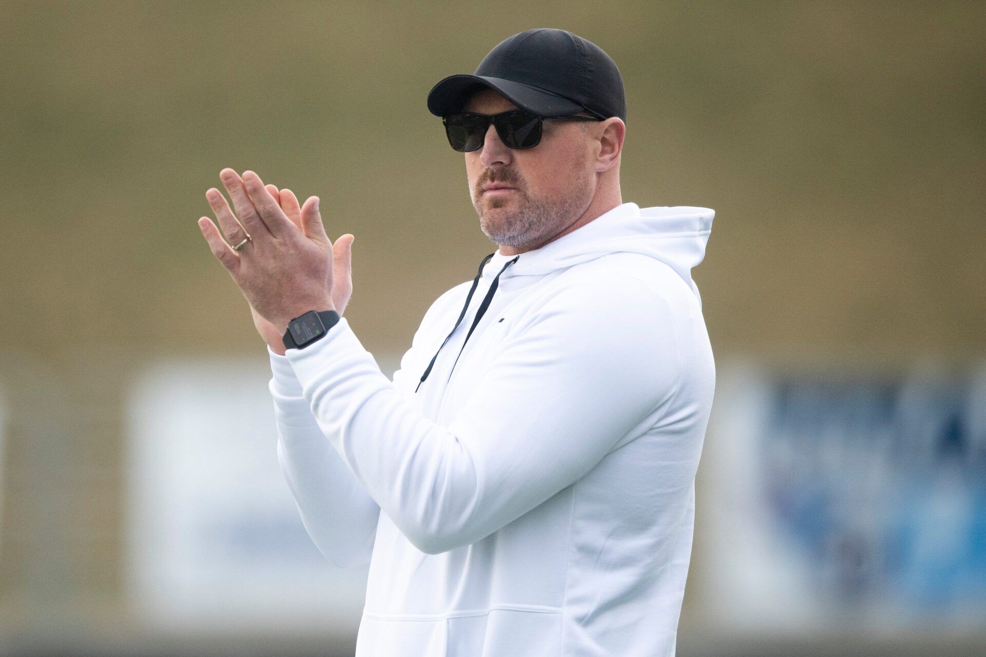 Jason Witten, an Elizabethton alum and former Tennessee Volunteer and Dallas Cowboy, watches from the sidelines during the TSSAA Class 4A BlueCross Bowl football game between Tullahoma and Elizabethton held at Finley Stadium in Chattanooga, Tenn., on Saturday, Dec. 4, 2021.