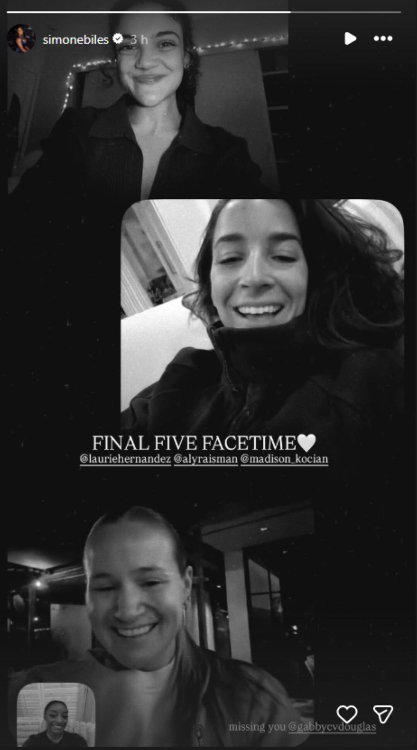 Simone Biles reunites with her Final Five team