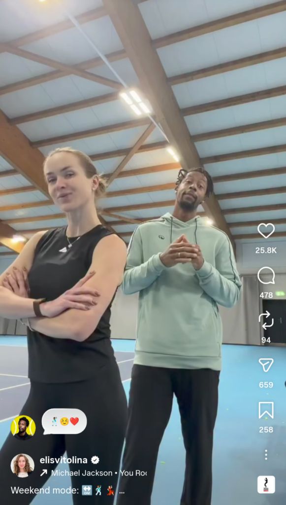 Gaël Monfils and Elina Svitolina (Image via Svitolina on IG)