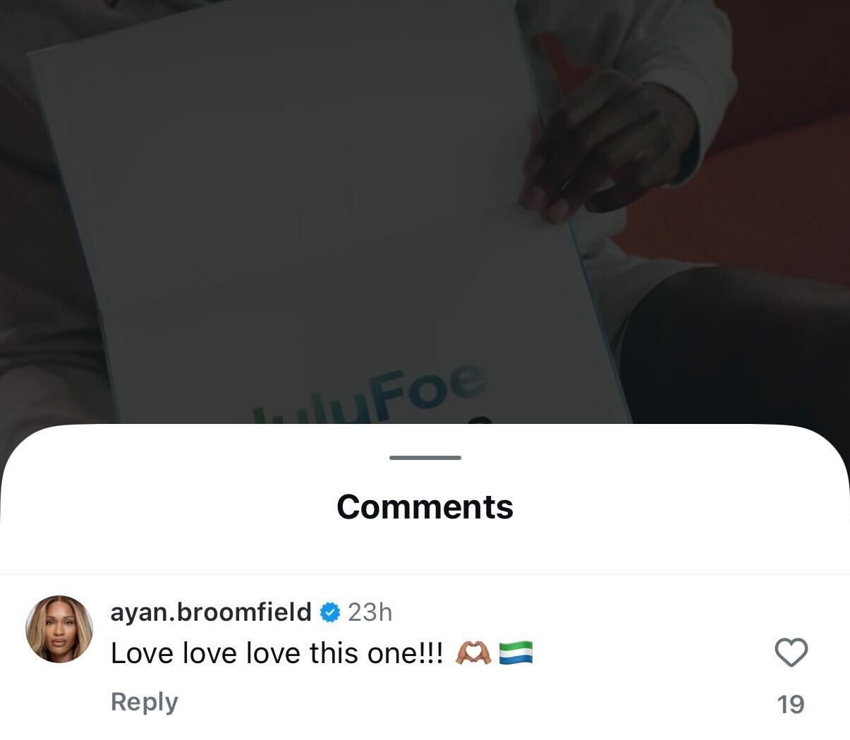 Screen grab of Frances Tiafoe’s girlfriend Ayan Broomfield