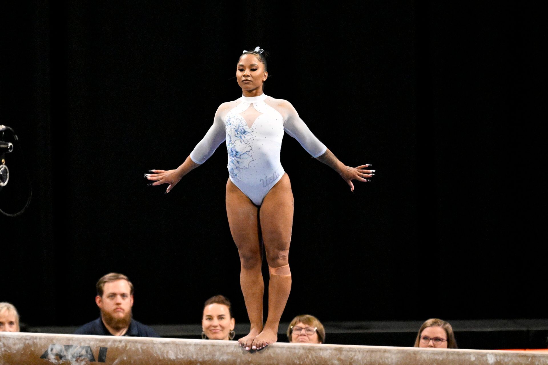 Jordan Chiles is not ruling out a return to elite gymnastics, leaving the door open on representing Team USA at the LA Olympics in 2028. (Credit: Jerome Miron-Imagn Images)