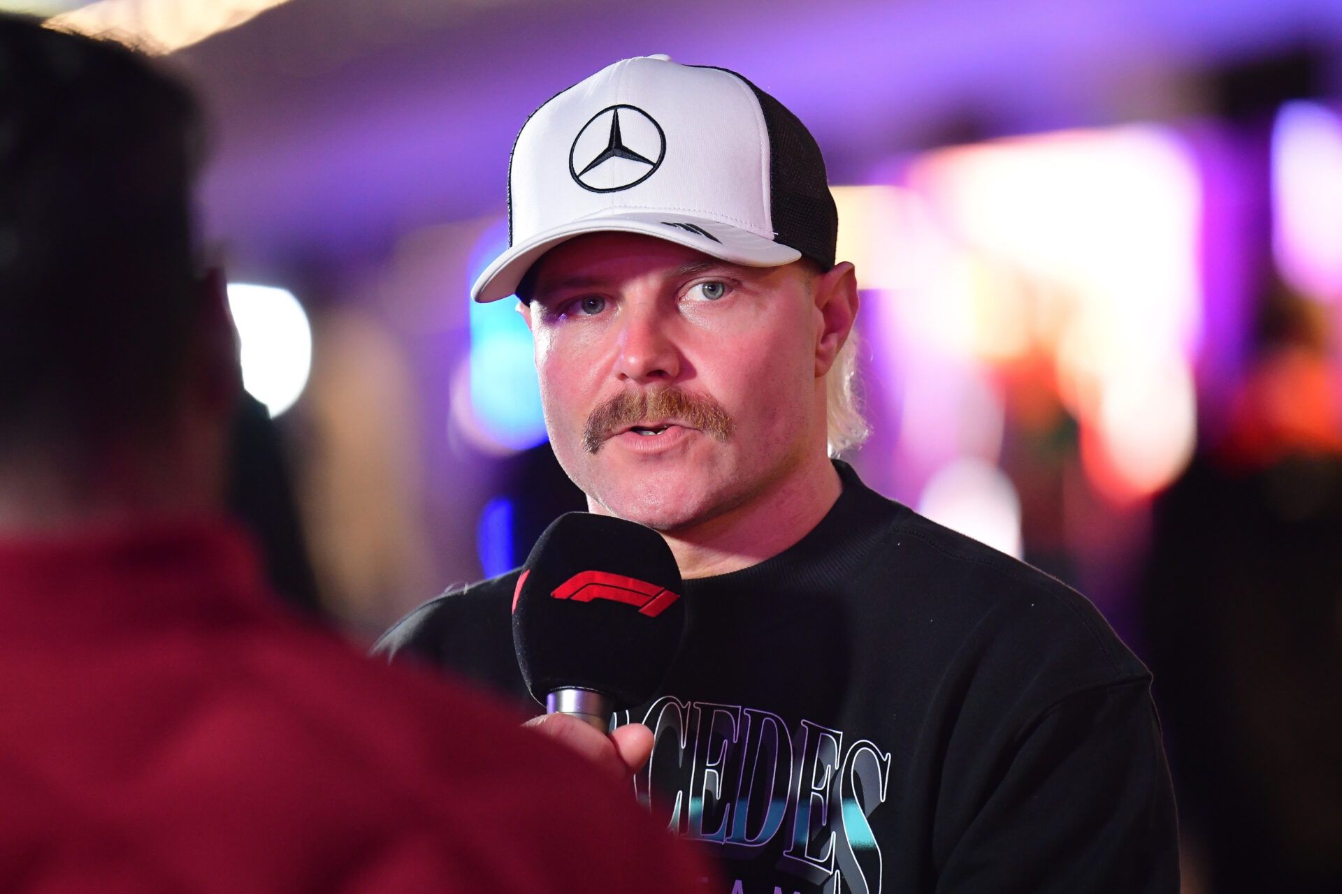 Mercedes reserve driver Valtteri Bottas during media availabilities at Las Vegas Strip Circuit.