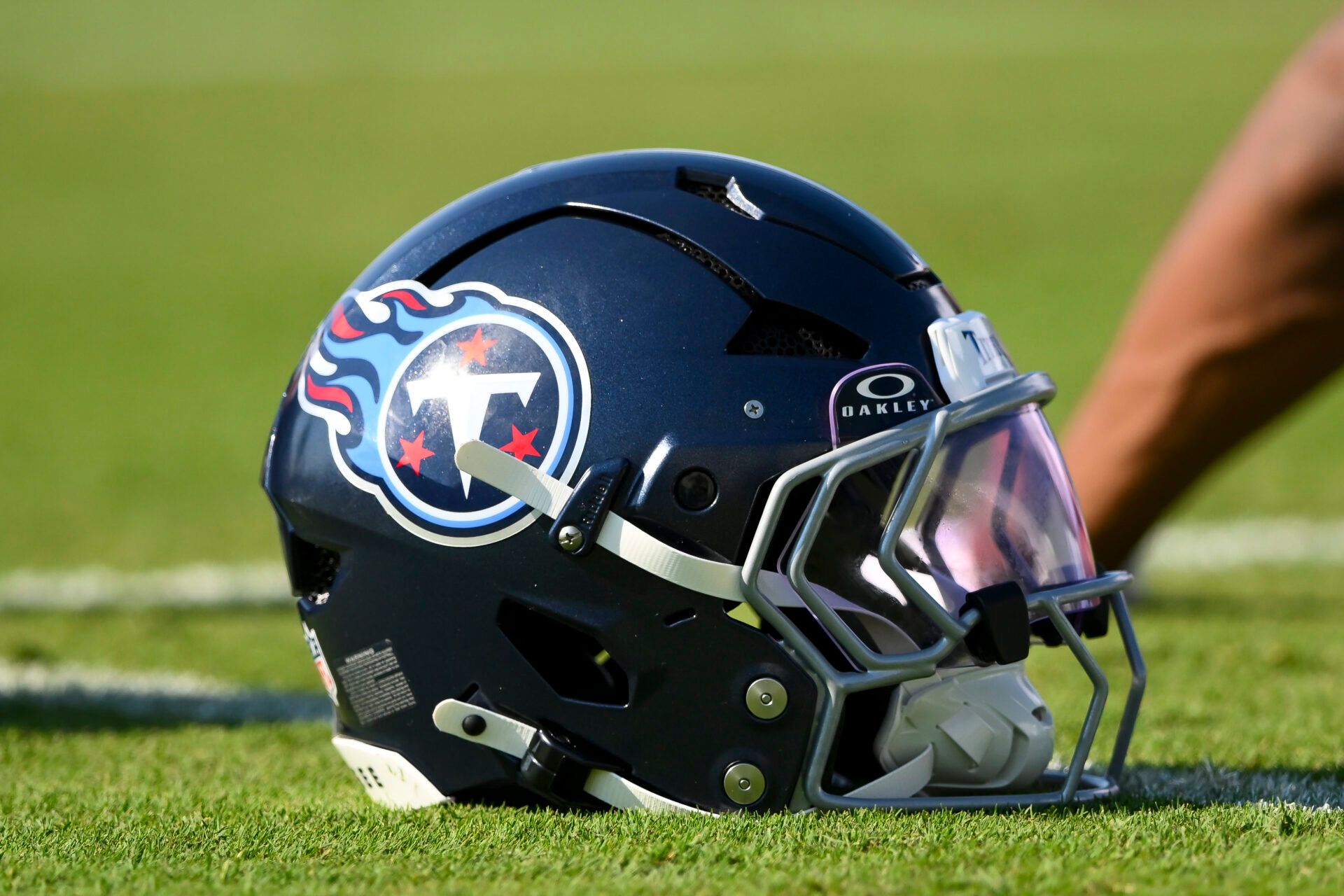 Tennessee Titans helmet during training camp at Ascension Saint Thomas Sports Park.
