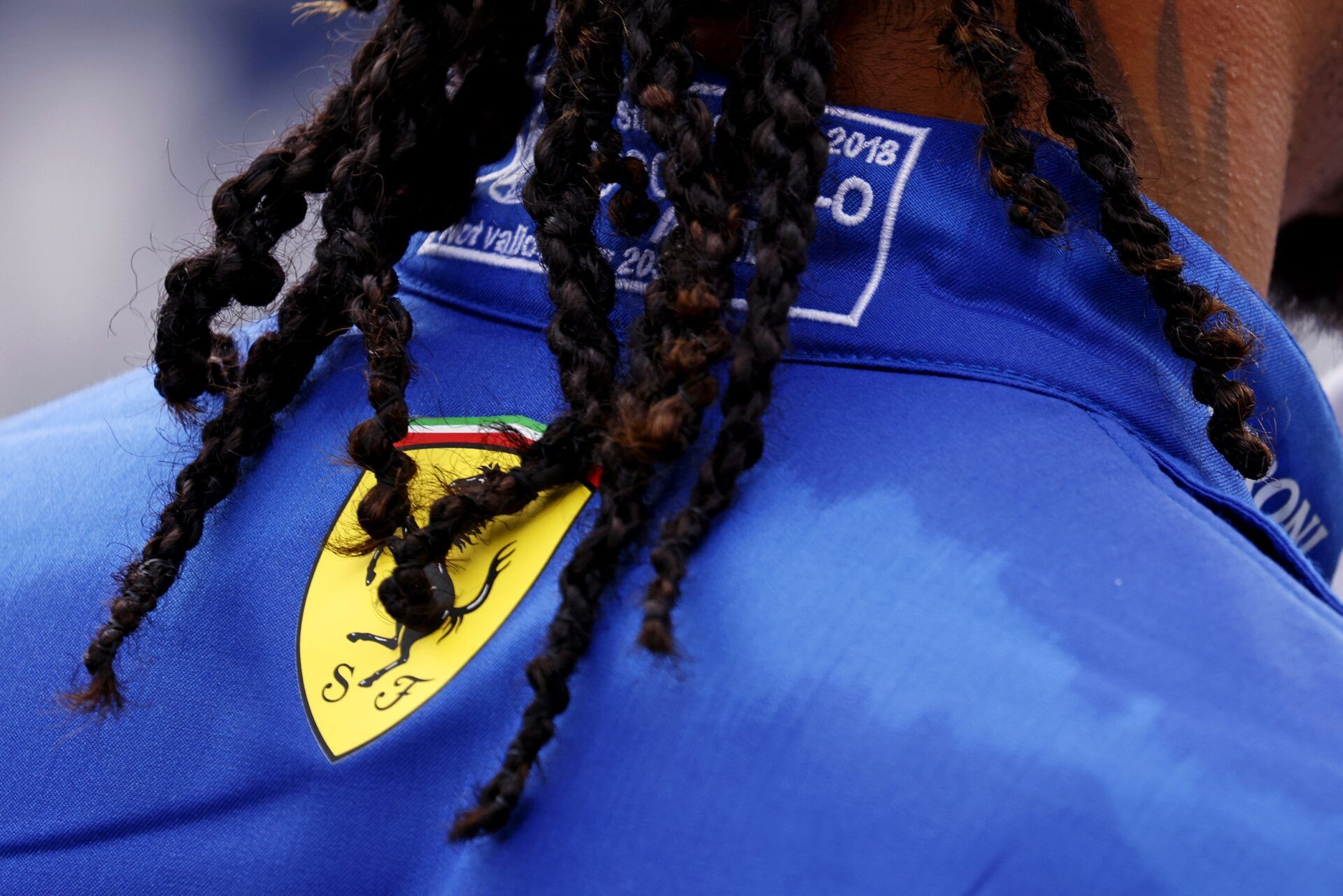 Ferrari driver Lewis Hamilton (44) after finishing third in the F1 Miami Grand Prix Sprint Race at Miami International Autodrome.