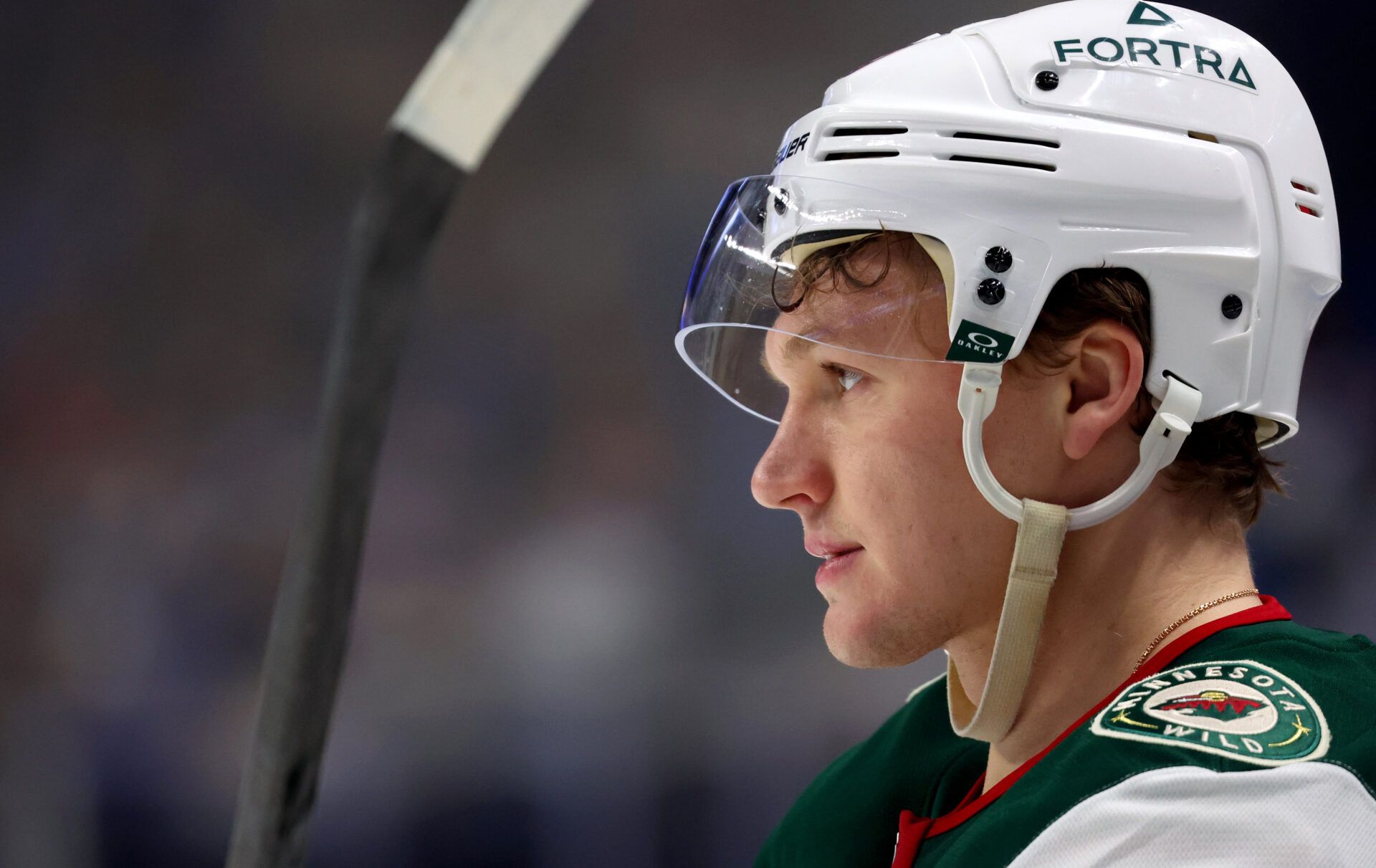 Minnesota Wild left wing Kirill Kaprizov (97) during a stoppage in play against the Buffalo Sabres at KeyBank Center.