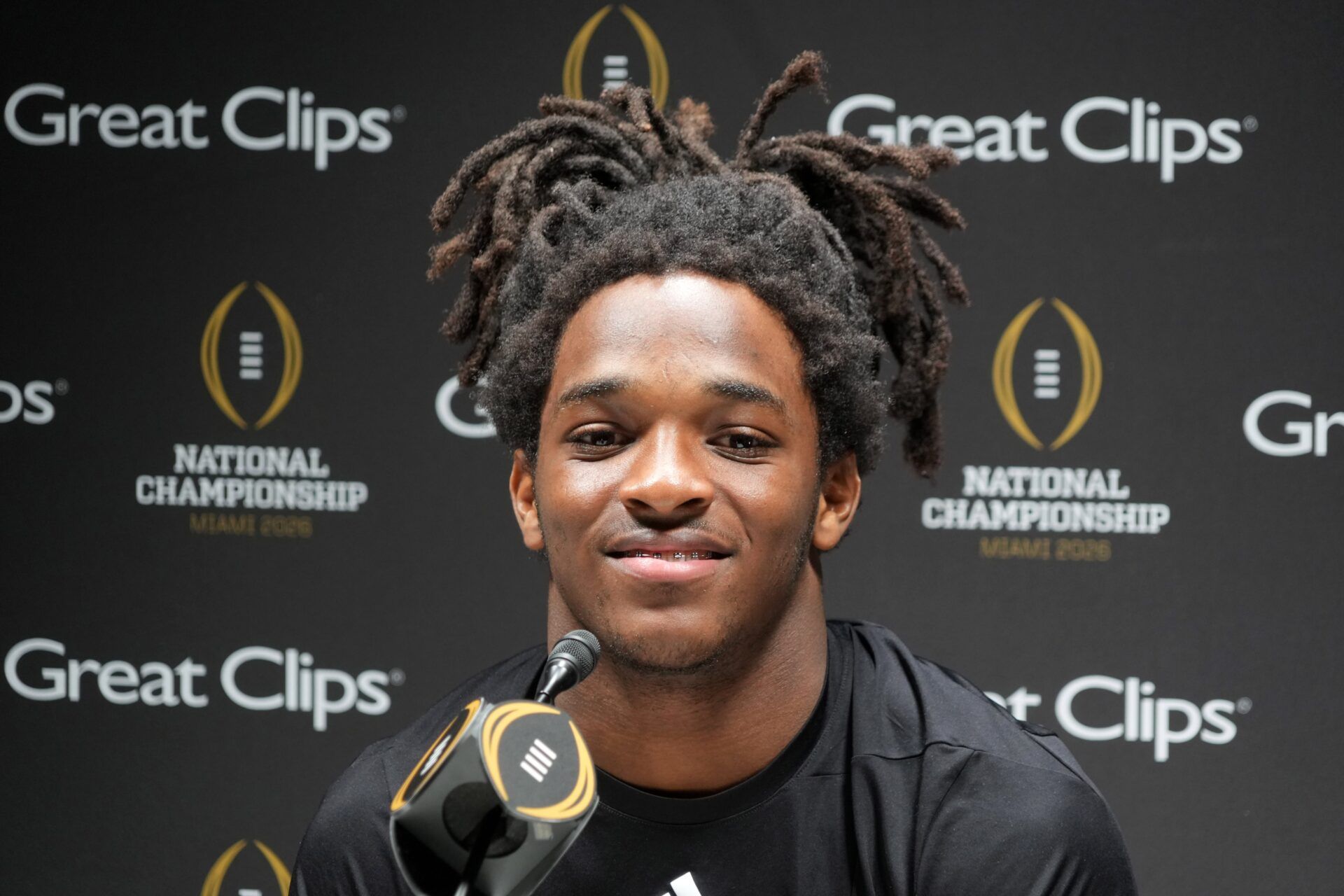 Miami Hurricanes receiver Malachi Toney during media day for the 2025 College Football Playoff National Championship at Miami Beach Convention Center.