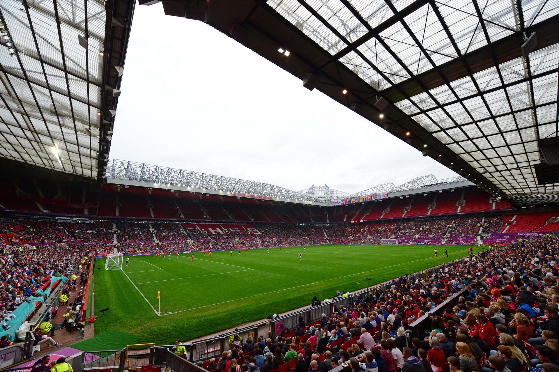 Overall view of Old Trafford during the second half of the game between the USA against North Korea during the women's preliminary round in the London 2012 Olympic Games. USA defeated North Korea 1-0.