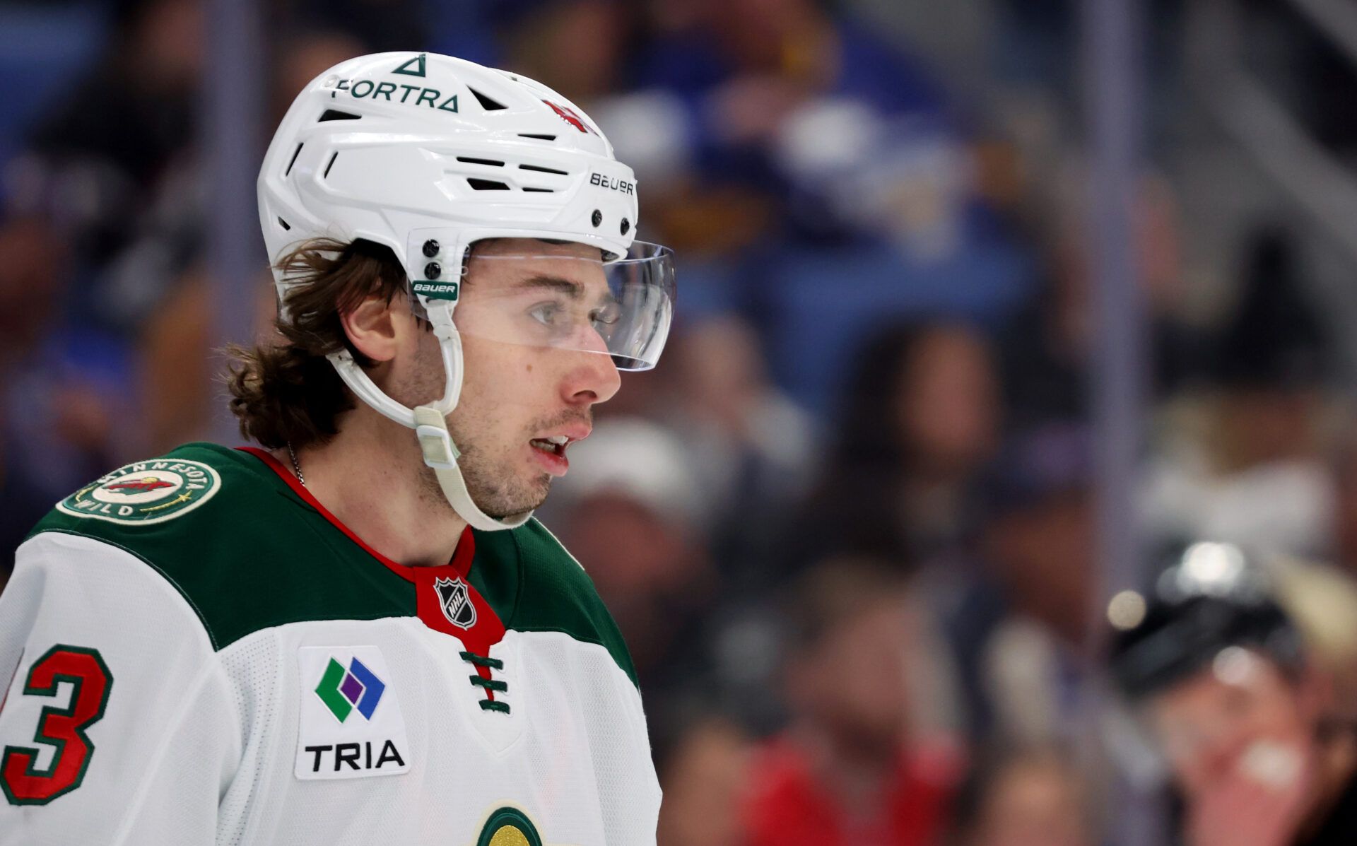 Minnesota Wild defenseman Quinn Hughes (43) at KeyBank Center.